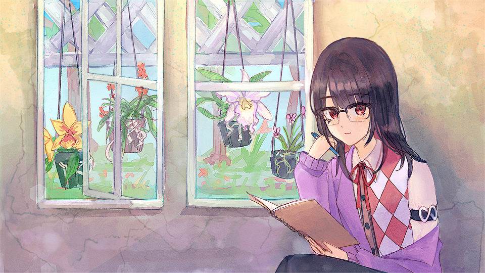 Drawing of my sona with my orchids